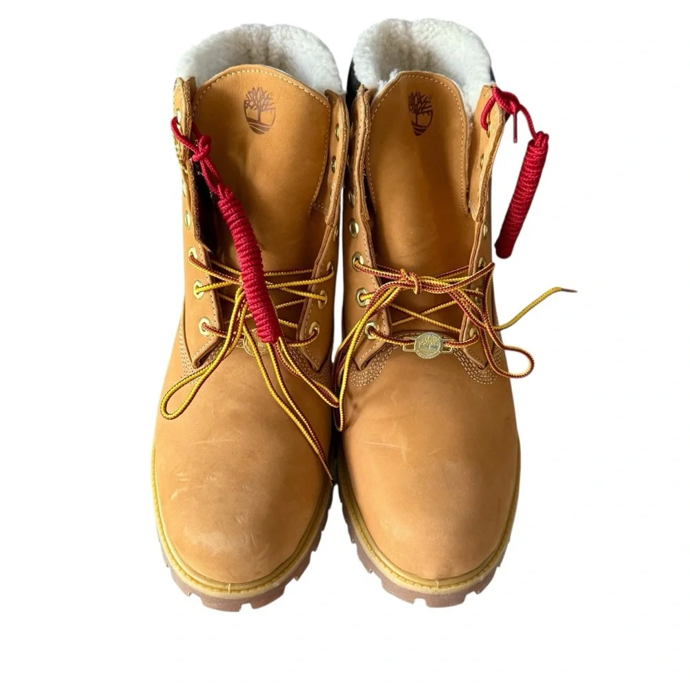 Timberland 6-Inch Premium Waterproof Warmlined Boots Wheat Nubuck Men's 11